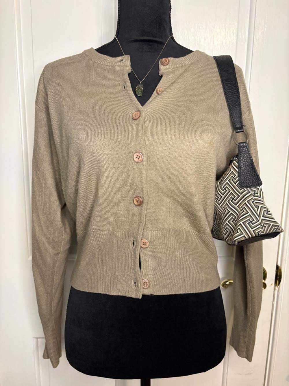 Express Tan Button-Up Cardigan